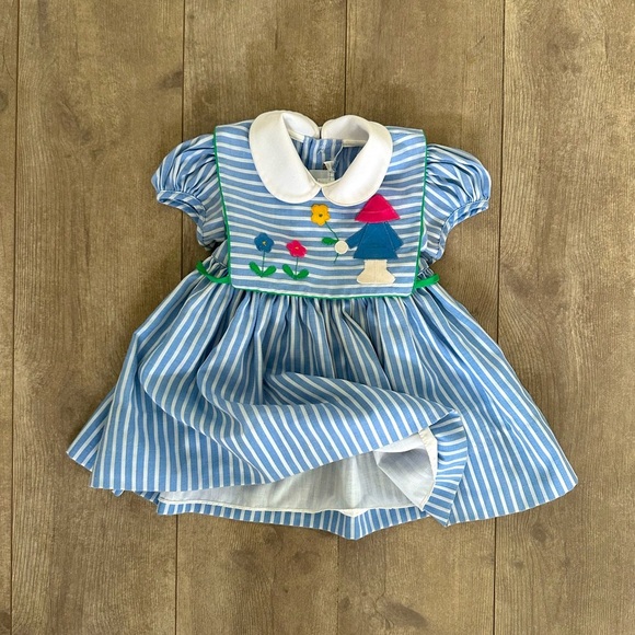 Vintage 24M Girl Striped Tie Front Dress Lord & Taylor Jayne Copeland - Picture 7 of 16